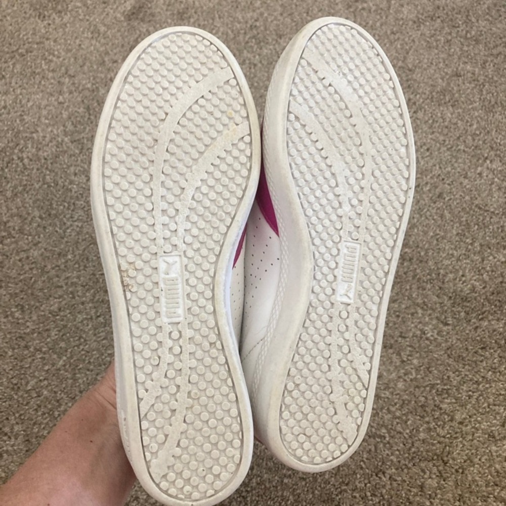 Puma Women's White and Pink Sneakers - Picture 8 of 10